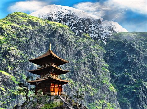 Buddhist Temple In Mountains Stock Photo By ©dariostudios 6989881