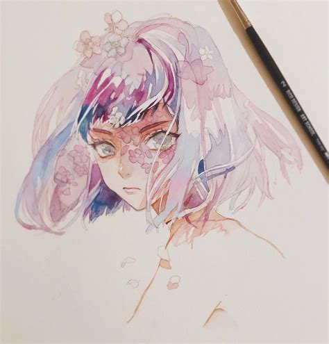 Manga Watercolor Watercolor Illustration Watercolor Paintings