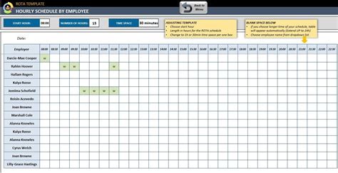 Rotation Schedule Excel Template Employee Worksheet Excel Template
