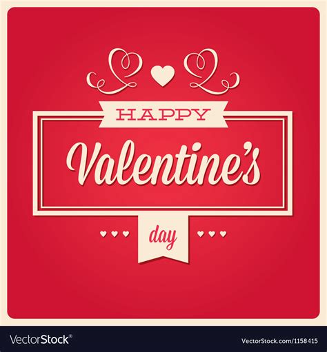 Happy Valentines Day Card Ornaments Royalty Free Vector