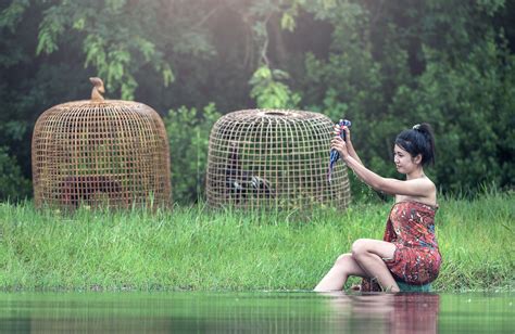 Free Images Water Grass Outdoor Rock Girl Woman Lawn Countryside Flower Wet Cute