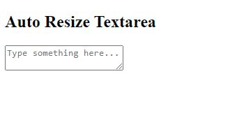 Textarea Auto Resize Using Javascript