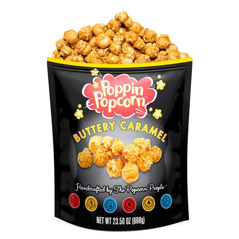 Buttery Caramel Popcorn 1 Gallon 12 Ct Case Poppin Popcorn