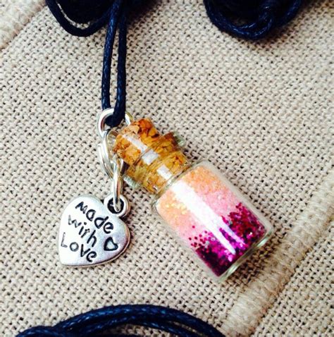 Tiny Bottle Necklace Glitter Bottle Necklace Diy Bottle Charms