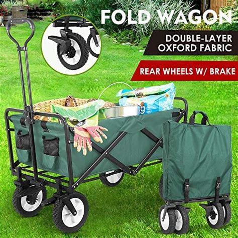 Okvac Collapsible Utility Wagon Heavy Duty Folding Outdoor Garden Cart