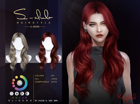 The Sims Resource 2022ll09 Curly Long Hairstyle Krystal By S Club