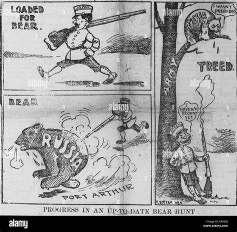 Sottek Cartoon On The Russo Japanese War As A Bearhunt Stock Photo Alamy