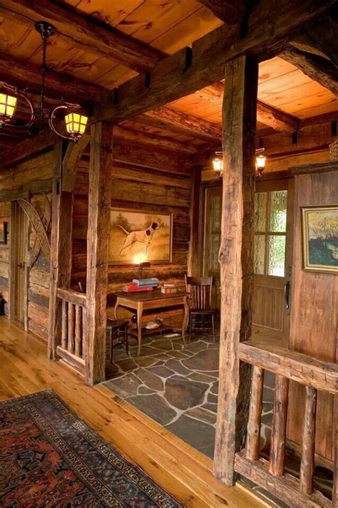 Love This Entryway For A Log Homemaybe Make It A Tad Bigger Add