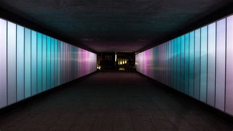 Glowing Lights Follow You Through An Interactive Light Tunnel Light