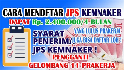 Cara Daftar Jps Kemnaker Youtube