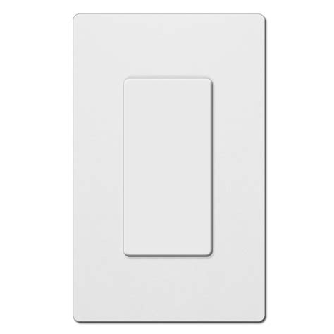 1 Toggle Screwless Wall Plate Lutron White Plastic