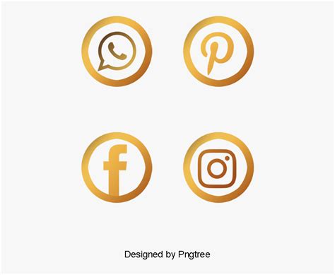 Social Media Icons Png Gold Gold Brush Social Icons ايقونات مواقع