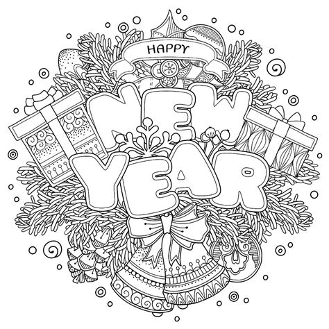 Happy New Year 2024 Free Coloring Pages For Kids To Welcome The