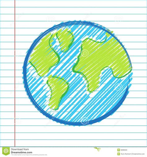 Hand Drawing World Map Stock Illustration Image Of Childhood 9280550