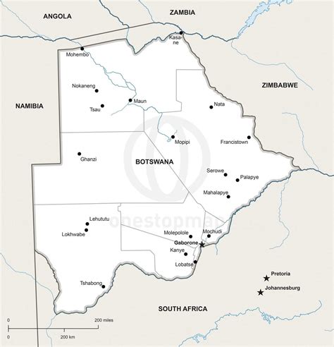 Detailed Political And Administrative Map Of Botswana Vrogue Co