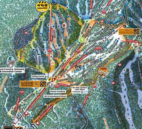 California Ski Maps Northstar Ski Resort Trail Map