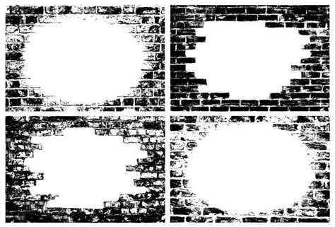 Brick Wall Grunge Borders Stock Vector Illustration Of Construction