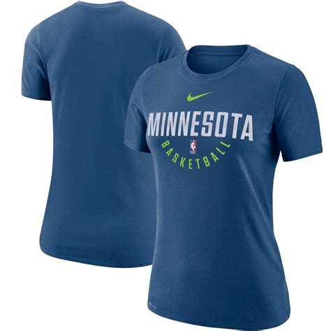 Nike Minnesota Timberwolves Womens Blue Practice Performance T Shirt