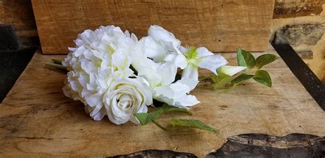Ivory Peony Rose And Ranunculus Artificial Flower Bouquet Etsy