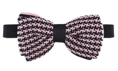 Elie Balleh Knit Hounds Tooth And Strips Mens Bowties