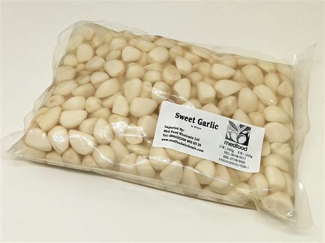 Deli Med Pickled Sweet Garlic 1Kg Bag Drained Weight Amazon Co