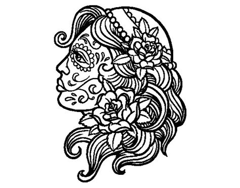 46+ mascaras de catrina para colorear e imprimir. Dibujo de Tatuaje de Catrina para Colorear - Dibujos.net
