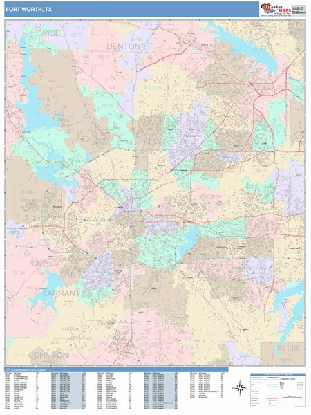 Fort Worth Texas Zip Code Maps Color Cast