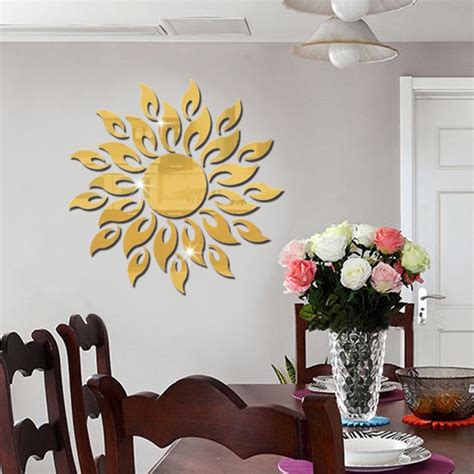 English letters household bedroom wall sitting room wall stickers sitting room bedroom decorations. Sunflower Mirror Wall Sticker Bedroom Living Room ...