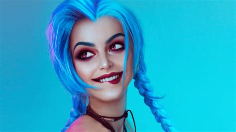 2048x1152 jinx league of legends cosplay 2048x1152 resolution hd 4k wallpapers images