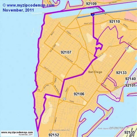 92103 Zip Code Map