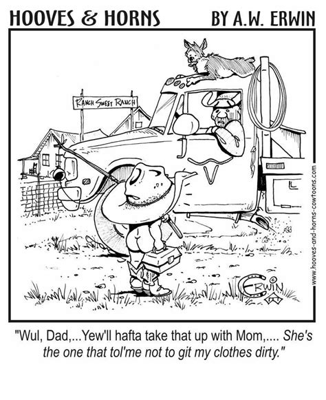 Funny Cowboy Cartoon Humorous Sayings
