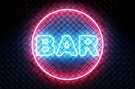 Premium Photo Cocktail Bar Neon Sign 3d Illustration Design Element For Your Ad Signs Posters