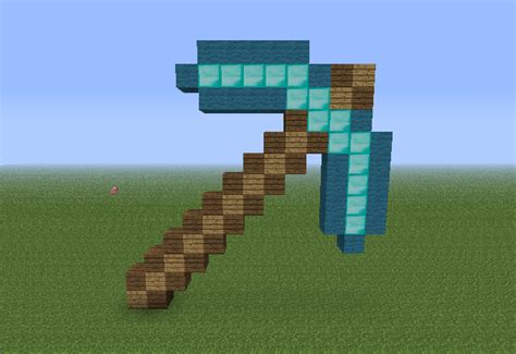 Minecraft Diamond Pickaxe Pixel Art By Obeyyourplay On Deviantart