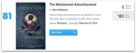 The Matrimonial Advertisement Is Now A Usa Today Bestseller Mimi Matthews