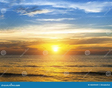 Amazing Sunset Over The Ocean Beach Travel Stock Image Image Of