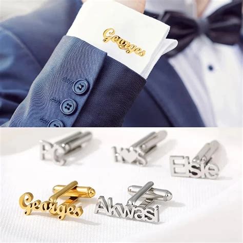 Personalized Stainless Steel Men French Suit Sleeve Cufflink Custom