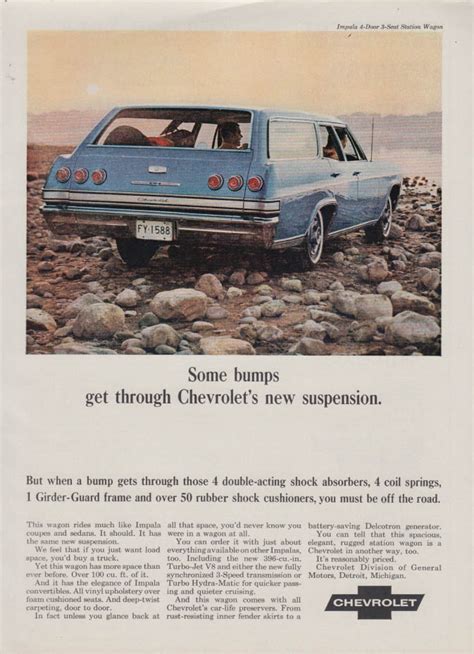 Some Bumps Get Through Chevrolet Impala Wagons Suspension Ad 1965