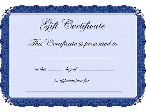 Free Gift Certificates Templates Printable
