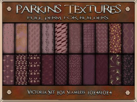 second life marketplace parkins textures victoria set 20x full perm seamless 1024x1024
