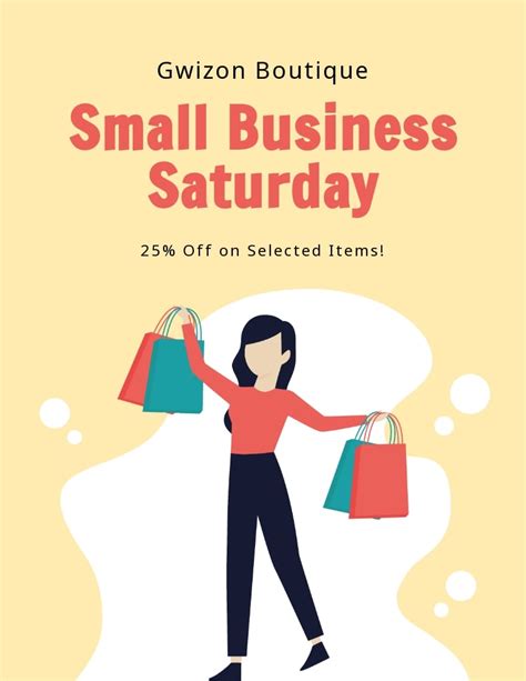 Small Business Saturday Promotion Flyer Template In Word Publisher