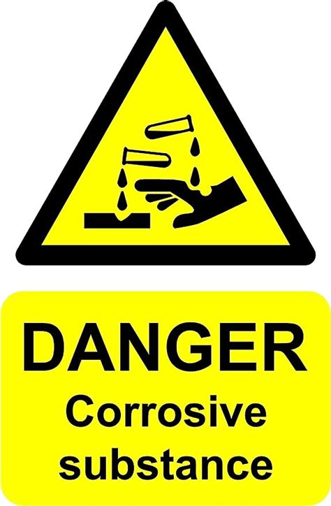 Danger Corrosive Substance Safety Sign Self Adhesive Sticker Mm X