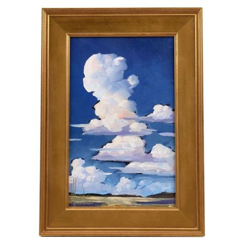 William Hawkins Landscape Oil Painting With Cloud Formation Oil