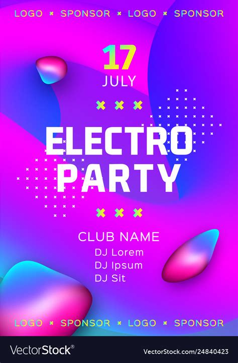 Electronic Music Festival Poster Design Electro Vector Image