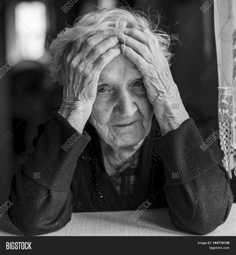 Sad Elderly Woman Image And Photo Free Trial Bigstock