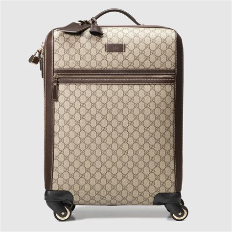 Gg Supreme Canvas Four Wheel Carry On Suitcase Gucci Mens Luggage