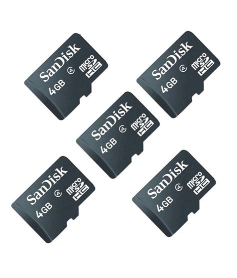 There's also a further 5 categories within the size classes, that indicate the connection system and data capacity of. Sandisk 4gb Micro Sd Card - Pack Of 5 Memory Card- Buy Sandisk 4gb Micro Sd Card - Pack Of 5 ...
