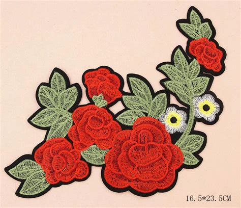 Fashion Big Flower Iron On Patches For Clothing Embroidered Appliques