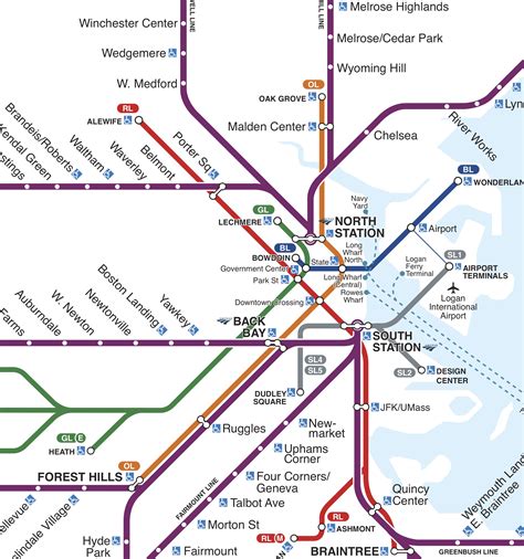 Boston Rail Transportation Map Transport Informations Lane