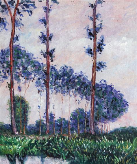 Mc06 Three Trees In Grey Weather Claude Monet Repro Oil Painting On