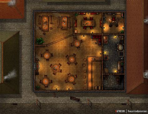 Oc Art 26x20 City Tavern Battle Map Battlemaps Fantasy City